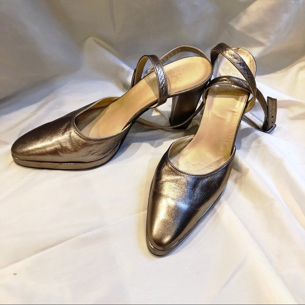 Silver strappy BCBGMaxazria heels